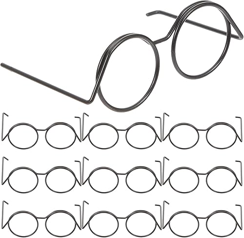 Gadpiparty Pet Supplies - 10 mini gafas de muñeca para disfraz, mini gafas de plástico, mini anteojos de muñeca, accesorios de disfraz para