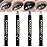 Kaely 4Pcs Metallic Shimmer Smoky Eye Shadow Sticks, Pearl White Dazzling Grey Gray Pearl Black Silver, Smokey Eyeliner Pencil Eyeshadow Palette Goth Halloween Makeup, Eye Brightener Stick for Women