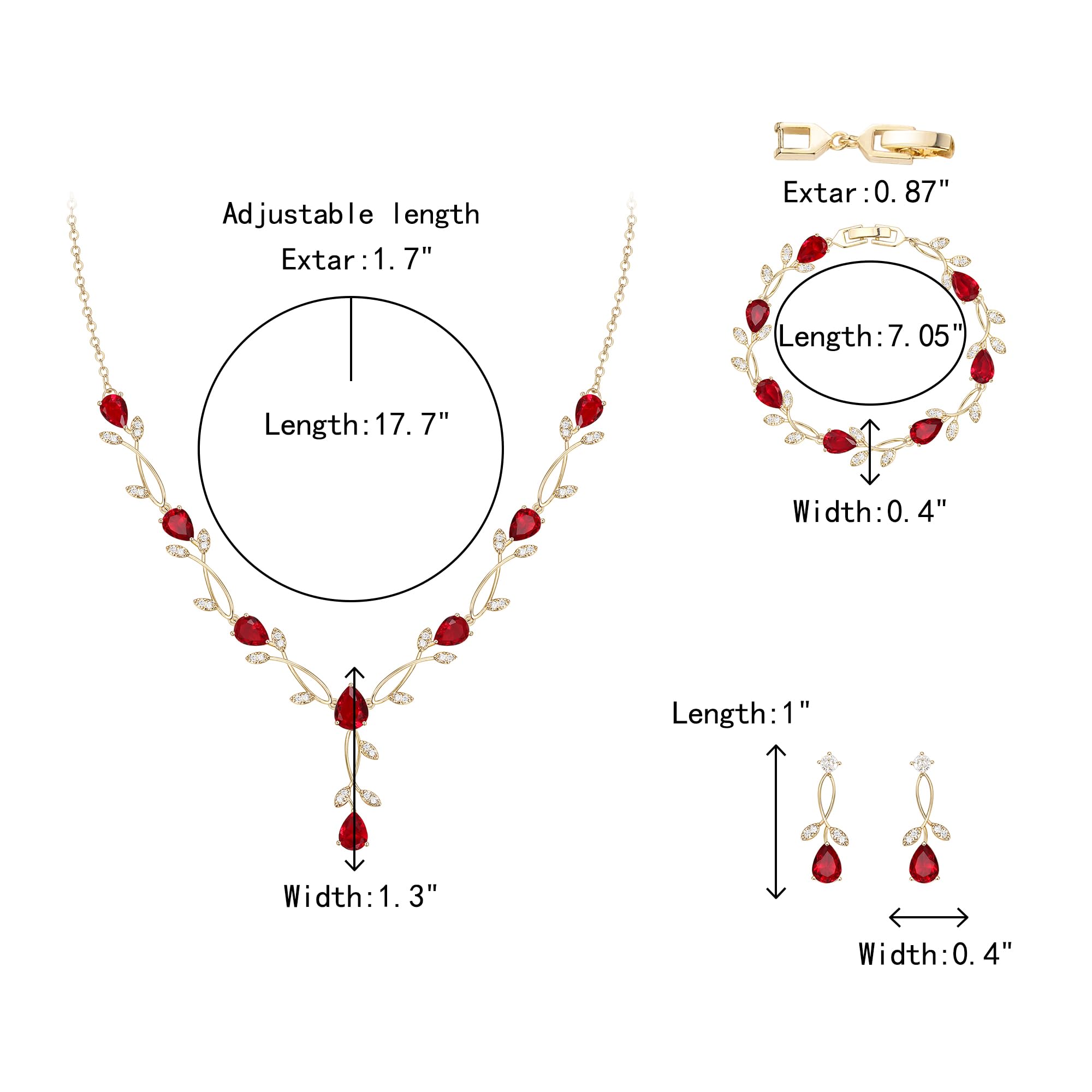 Zirconia gioielli per donne spose scintillanti goccia marquise pietra portafortuna collana orecchini bracciale per ballo di fine anno