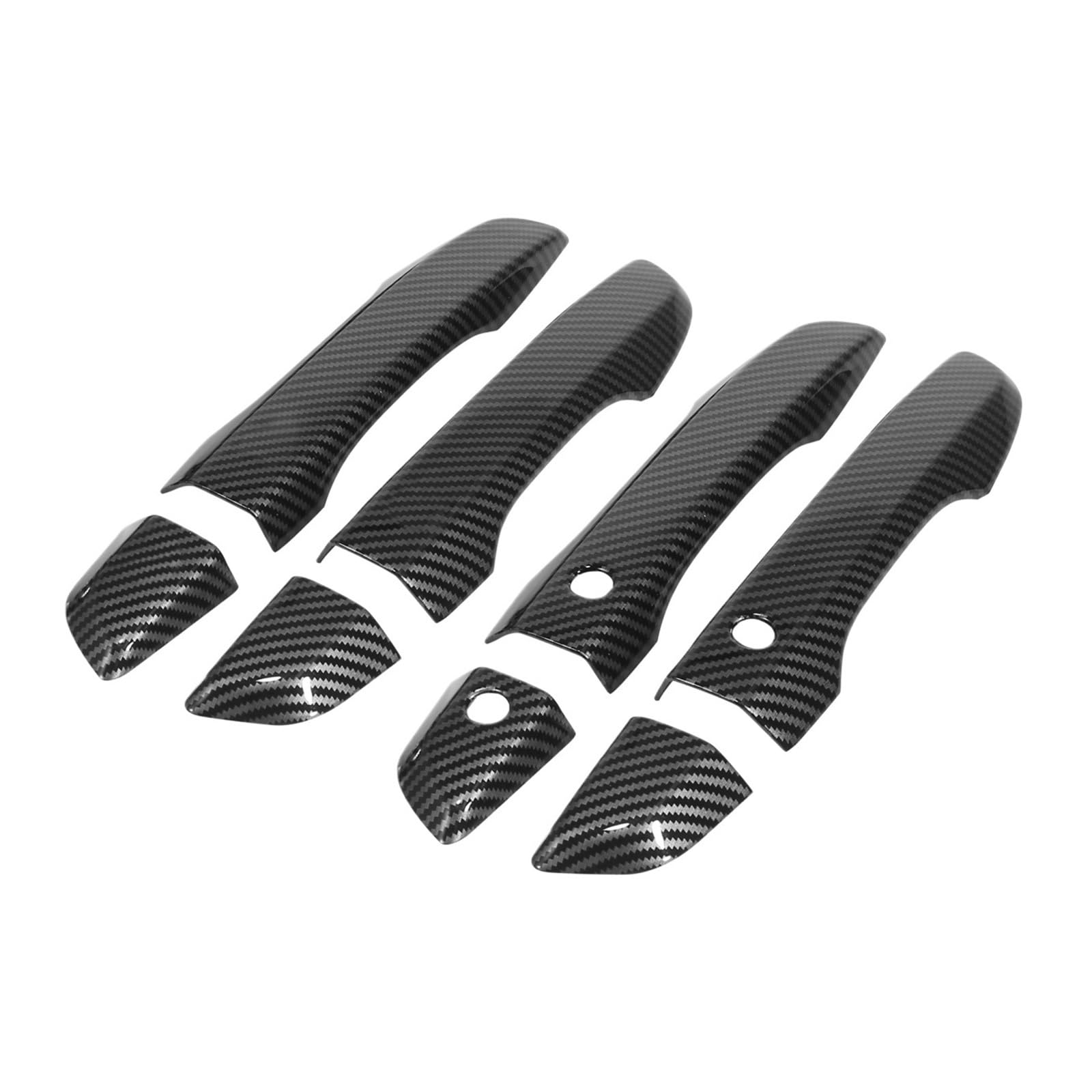 Lsdsaaza Carbon Fiber Pattern Sliding Exterior Handle 8Pcs Exterior Door Handle Trim Cover With Keyless Entry Left Hand Drive For Civic 10Th Gen 2016-2021