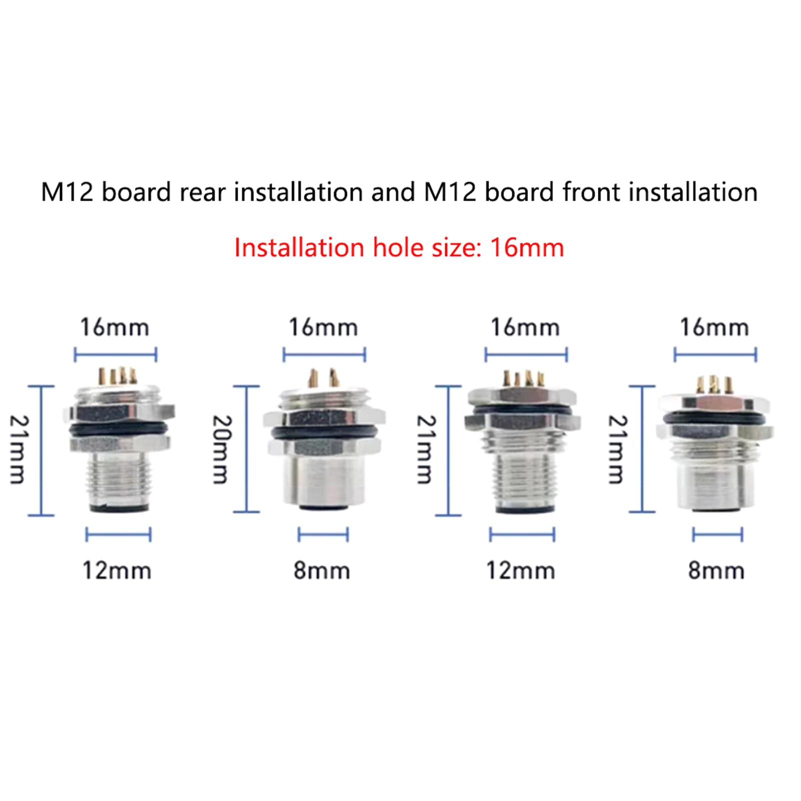10 Stücke M12 12 Polig Männlich Verbindungsstück Kabel, Frontmontage Industriestecker Kabel IP67 Wasserdichter Luftfahrt Sockel Nicht Abgeschirmt Elektrisches Buchse Sensor 0.5Meter 30V 1.5A