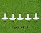 FINGER TEN Golf Rubber Tees Driving Range Value 5 Pack, Mixed Size or 5 Same Size for Practice Mat (5 Pack All 1.5'')