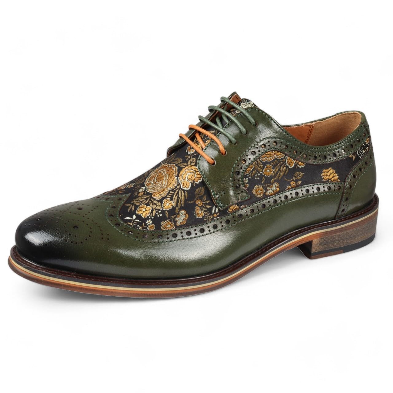 Infinity Leather Herren-Brogue-Schuhe aus Leder mit Blumenmuster - Ross