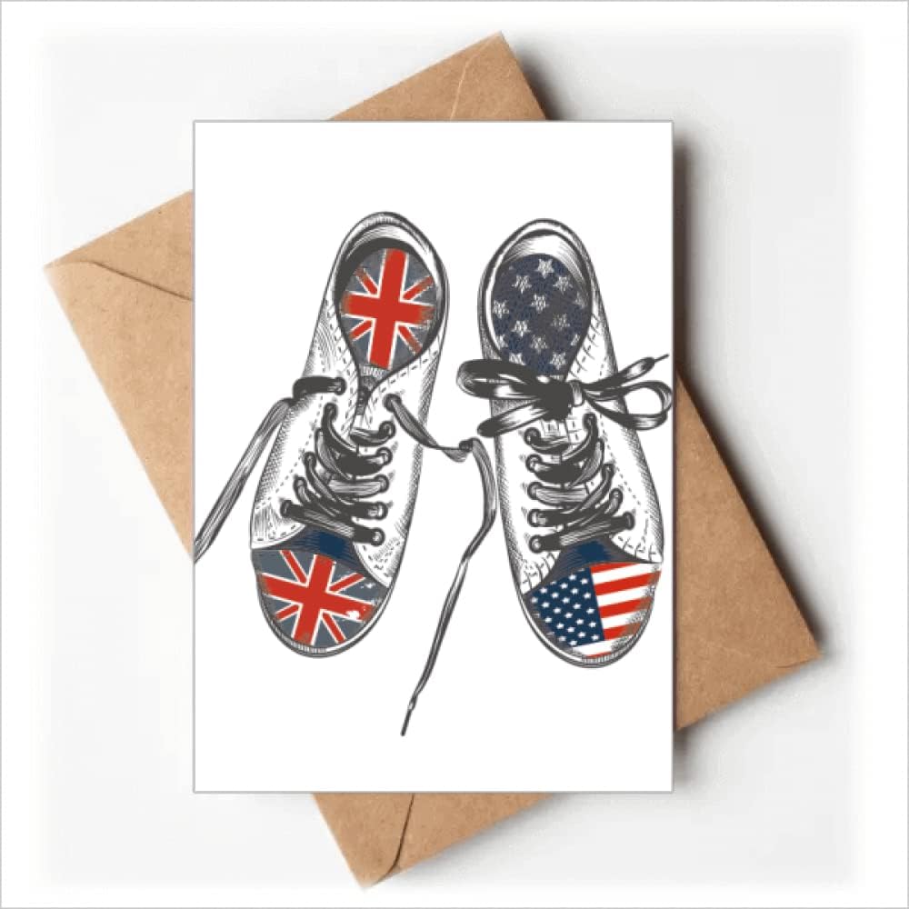 Canvas Shoes U.S U.K Flag Pattern Greeting Cards You are Invited Invitations