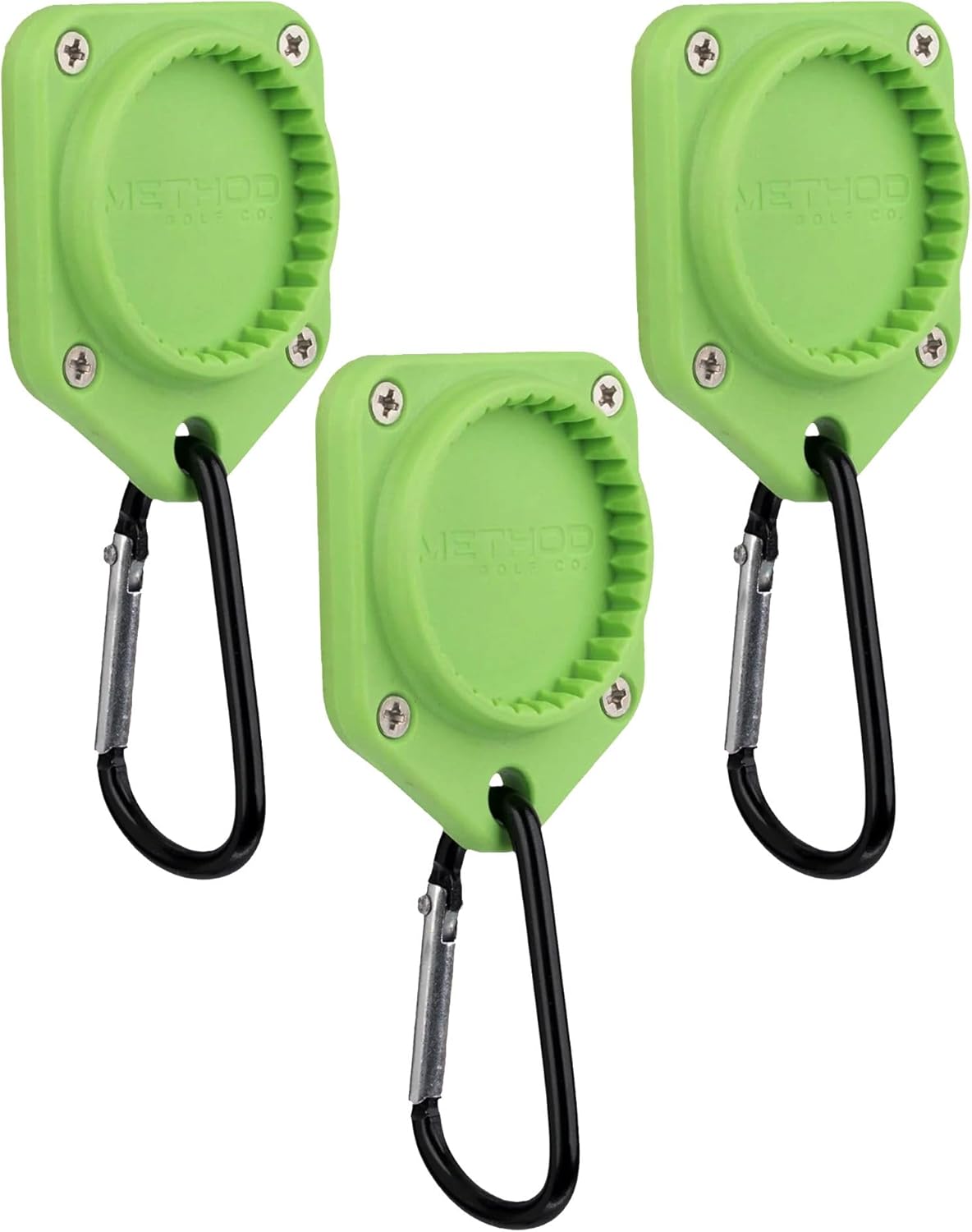 Method Golf MagStack Lime Green 3-Pack Magnetic Tiles – N52 Magnetic Golf Push Cart Accessories & Golf Bag Organizer – Stackable Magnet for Towels, Brushes & Other Golf Accessories