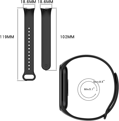 Miniatura 8 de FitTurn Compatible con correas de reloj Xiaomi Band 9, correa de repuesto deportiva ajustable y cómoda para Xiaomi Mi Band 8 para mujeres y hombres