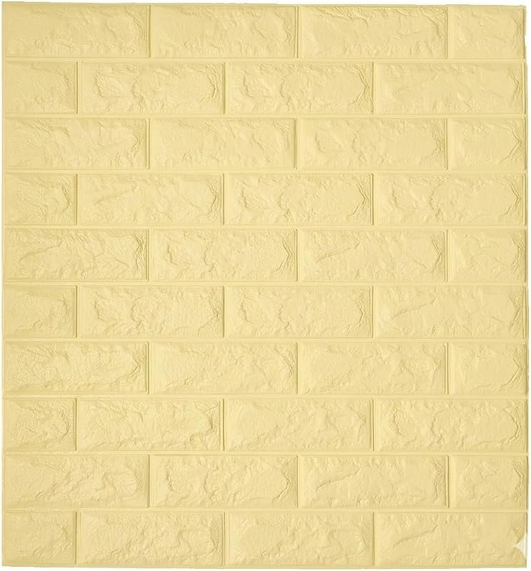 Kit 10 Painel 3D Revestimento de Parede Tijolinho Autocolante Lorben (Amarelo)