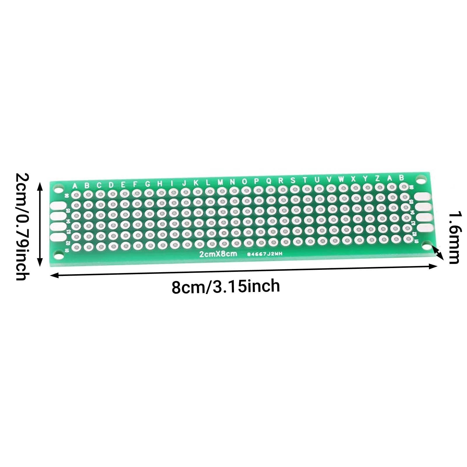 10pcs Kit Scheda a Circuito Stampato Universale 2x8cm Double Side PCB Board Prototype Board Prototype per Saldatura Fai da Te