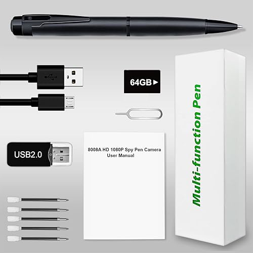 Miniatura 7 de Cámara de video oculta de 64 GB, mini cámara espía portátil de 1080P, grabadora de video oculta para niñera con cámaras de seguridad de detección de