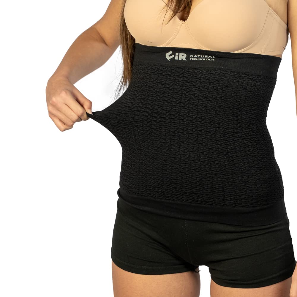 Fir Fascia Addominale Lombare Tecnologia Unisex - Tessuto micromassaggiante - Migliora Circolazione e Tono Muscolare - Elasticizzata ed Aderente - Traspirante Antibatterica
