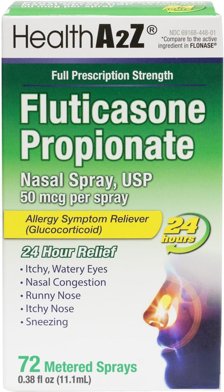 HealthA2Z® Fluticasone 50mcg Nasal Spray, 24-Hr Allergy, 72 Sprays — Amazon image 2