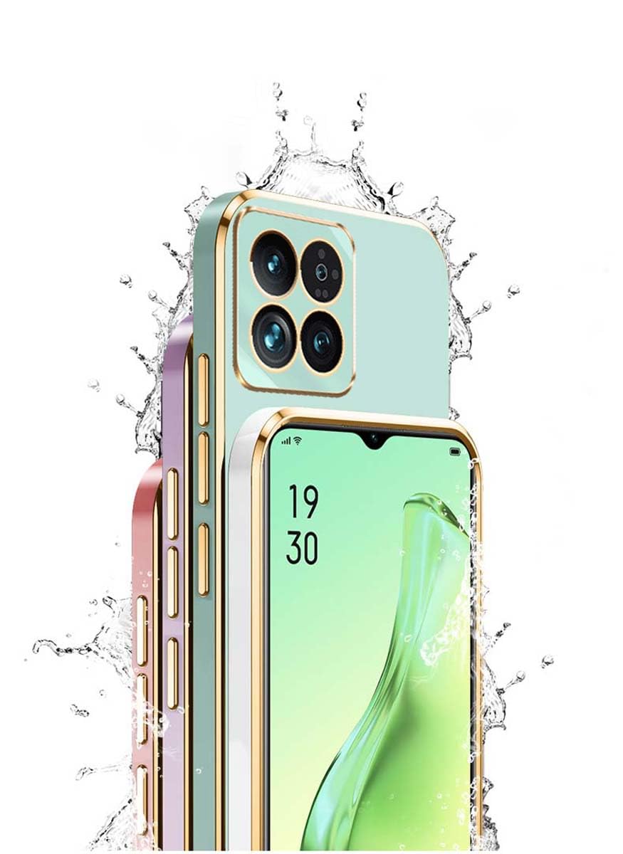 PEIYE Handyhülle Für Xiaomi 14 – Stoßfestes Silikon Mit Glänzender Oberfläche & Goldkanten