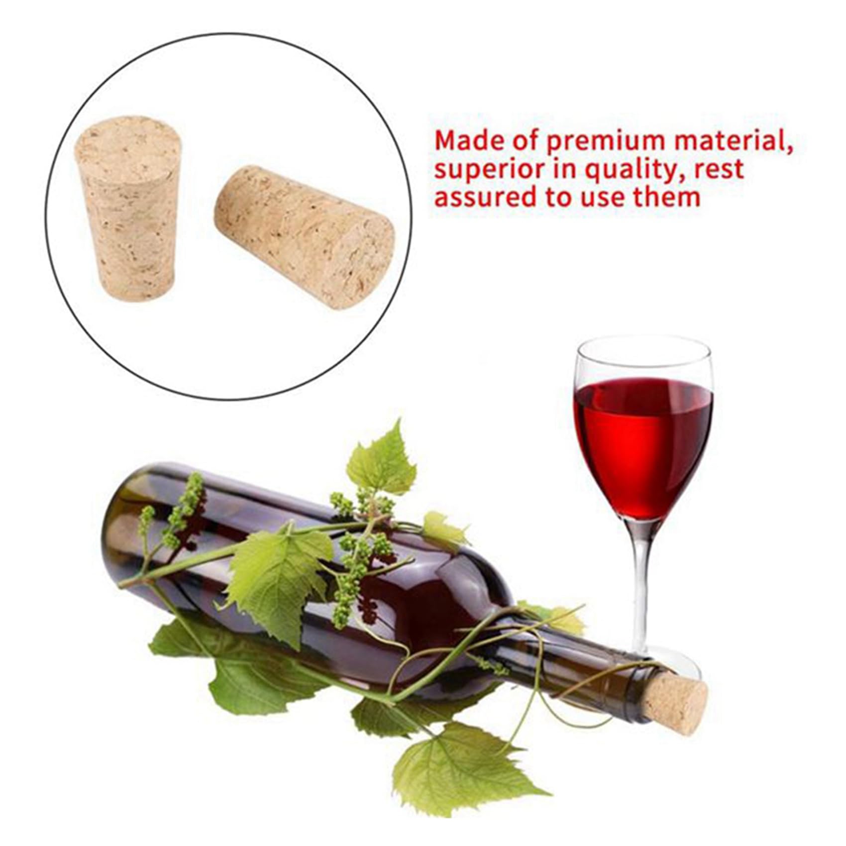 500 Unidades Corchos de Vino Cónico Corchos de Madera Reutilizables Sello Portátil Tapón de Vino Tapón para de Vino para de Vino