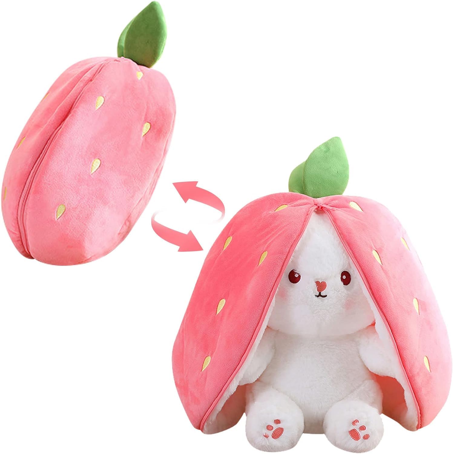 Kids Bubble 35cm Plush Toy Pillow, Reversible Bunny, Cute Rabbit Sofa Pillow, Bunny Stuffed Animal Cute Rabbit Plushie Birthday Gift for Boys Girls (Medium, Strawberry Bunny) (B0CVB9GHWB) Amazon Price History, Amazon Price Tracker