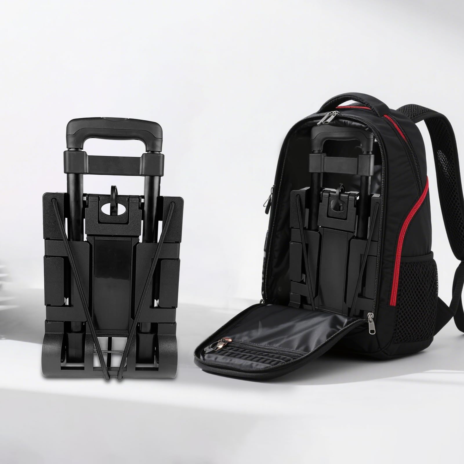 Carrello Pieghevole in Alluminio, Portatile Carrello per Trasporto, Portata Massima 65kg, Manico Telescopico Lungo 95.5 cm, Dimensioni Piattaforma 35 * 36 cm Ideale per Viaggi, Traslochi