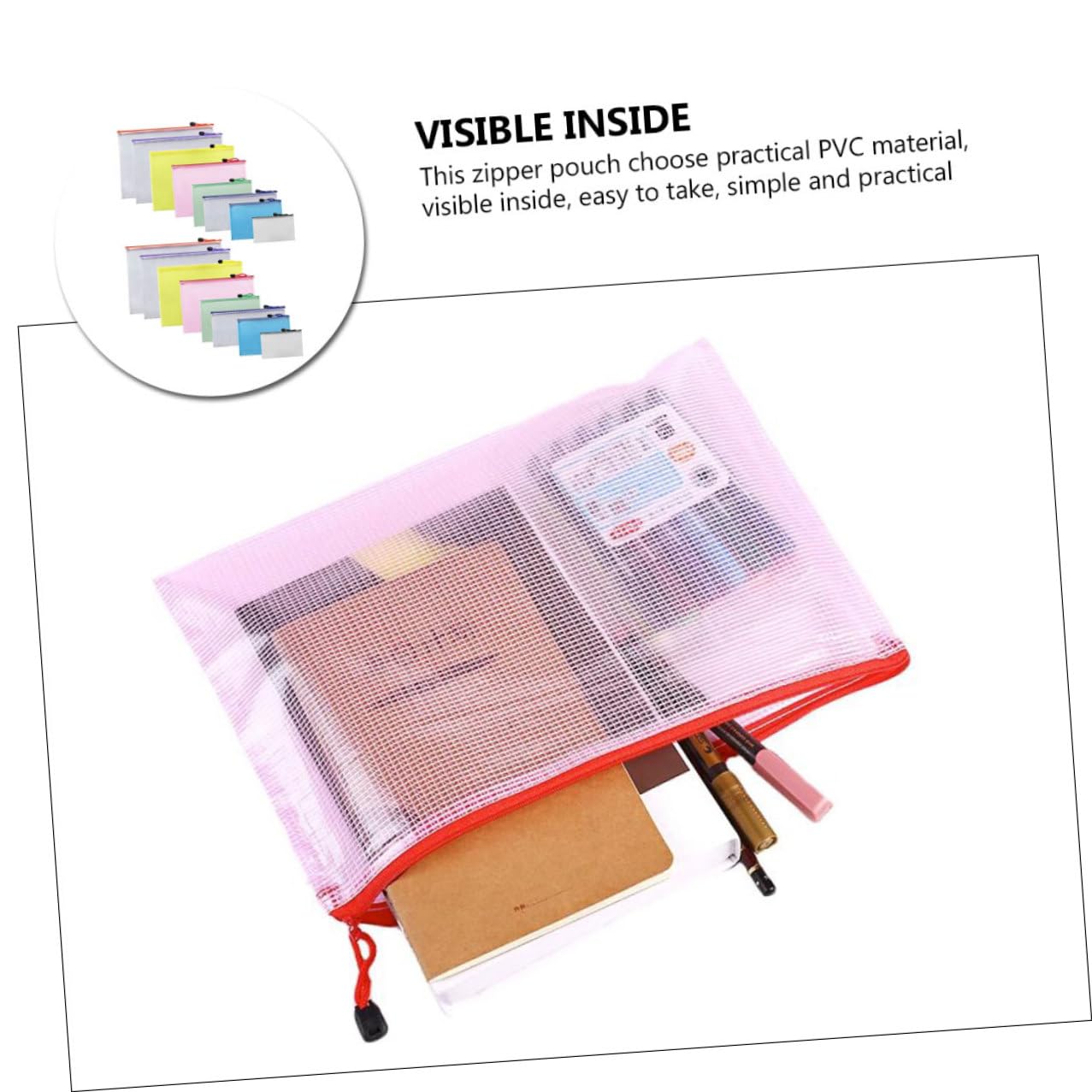 16 pezzi Bustine Portadocumenti con Zip in PVC Trasparente Organizer Ufficio Multiuso per File Cosmetici e Accessori Vari Formati Custodia Resistenti e Visibili