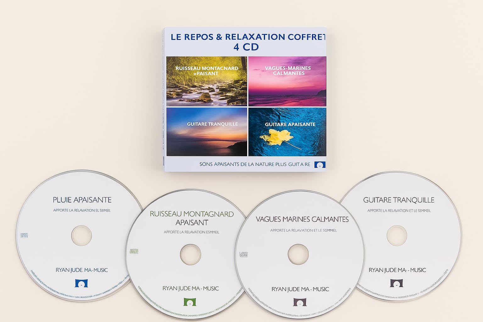 Coffret de 4 Albums de Sons Apaisants de la Nature – Méditation, Relaxation, Sommeil