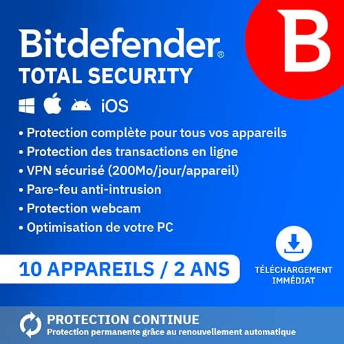 Bitdefender Total Security 2026| 10 Appareils | 2 Ans |