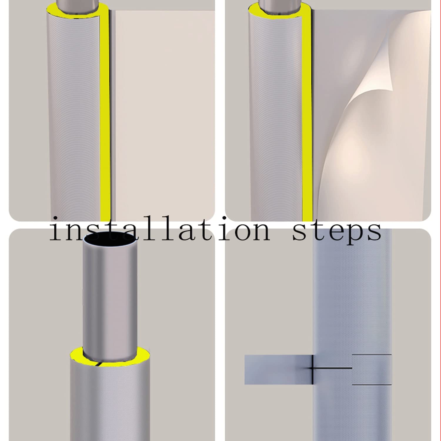Aislamiento de tuberías a Prueba de Agua, Aislamiento de tuberías de Espuma de Lana de Vidrio, Adecuado para el Aislamiento de tuberías de Vapor (Size : 76 * 50 * 1000mm)
