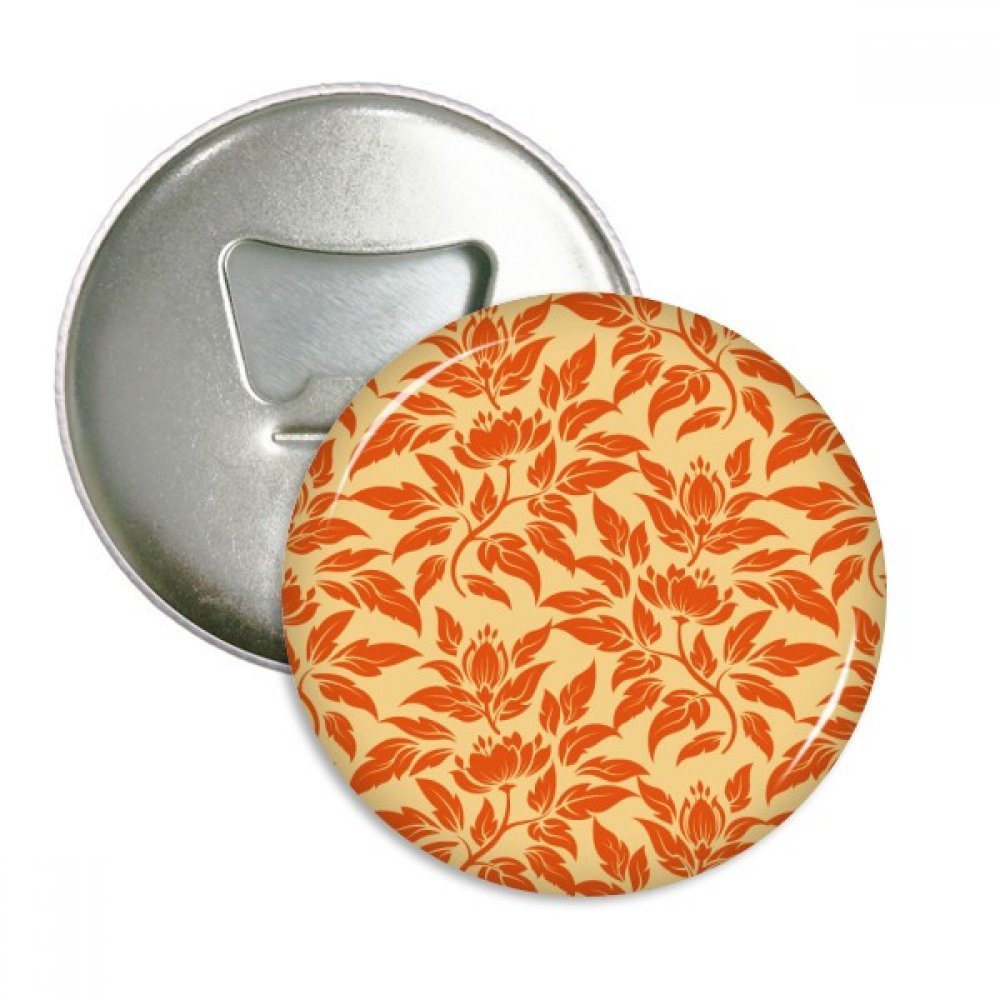 Ouvre-bouteille aimanté rond floral orange d'or 3 pièces