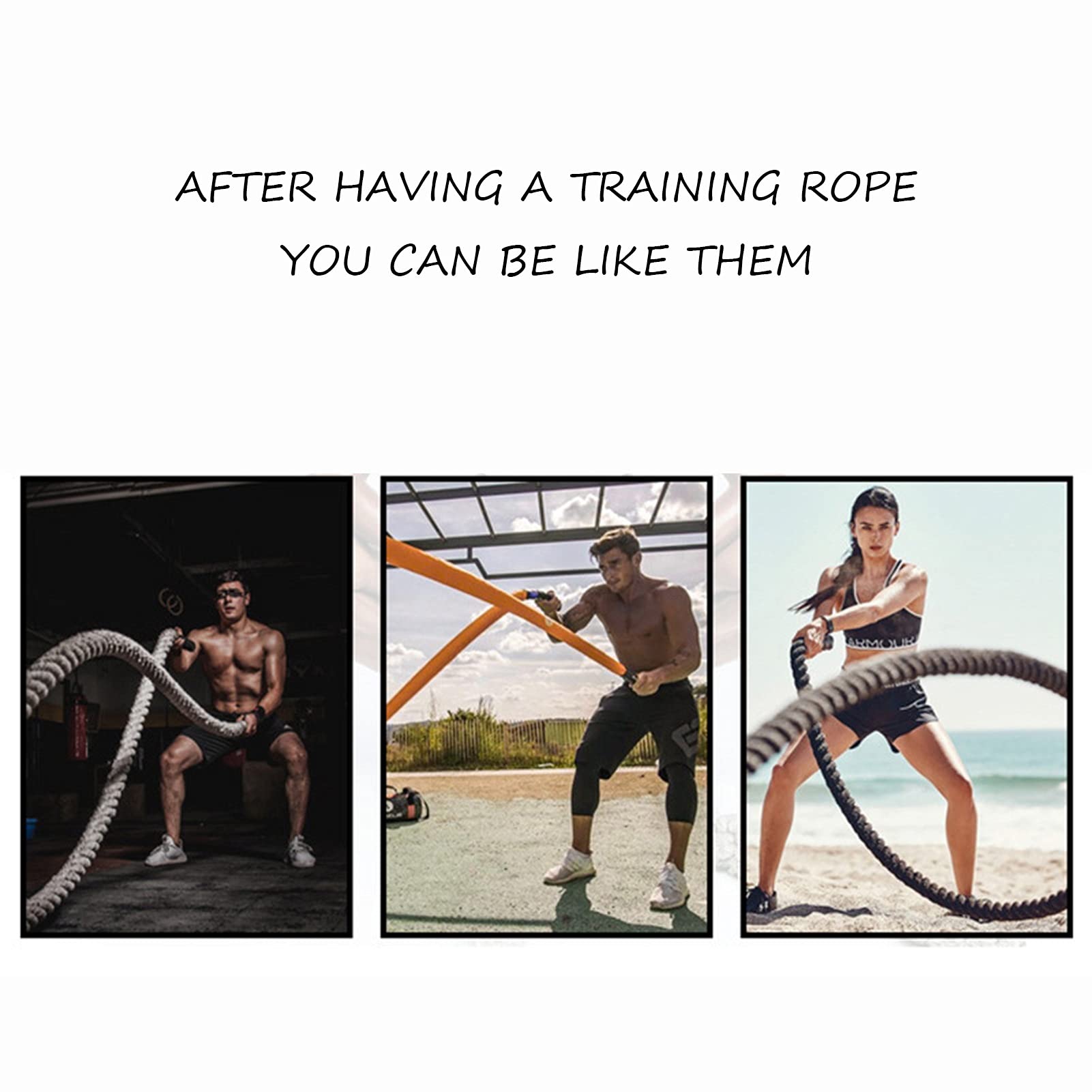 Battle Rope, 38mm Gym Krafttraining Fitness Bootcamp, Core Strength Muscle Building Conditioning Rope (Size : 15m)