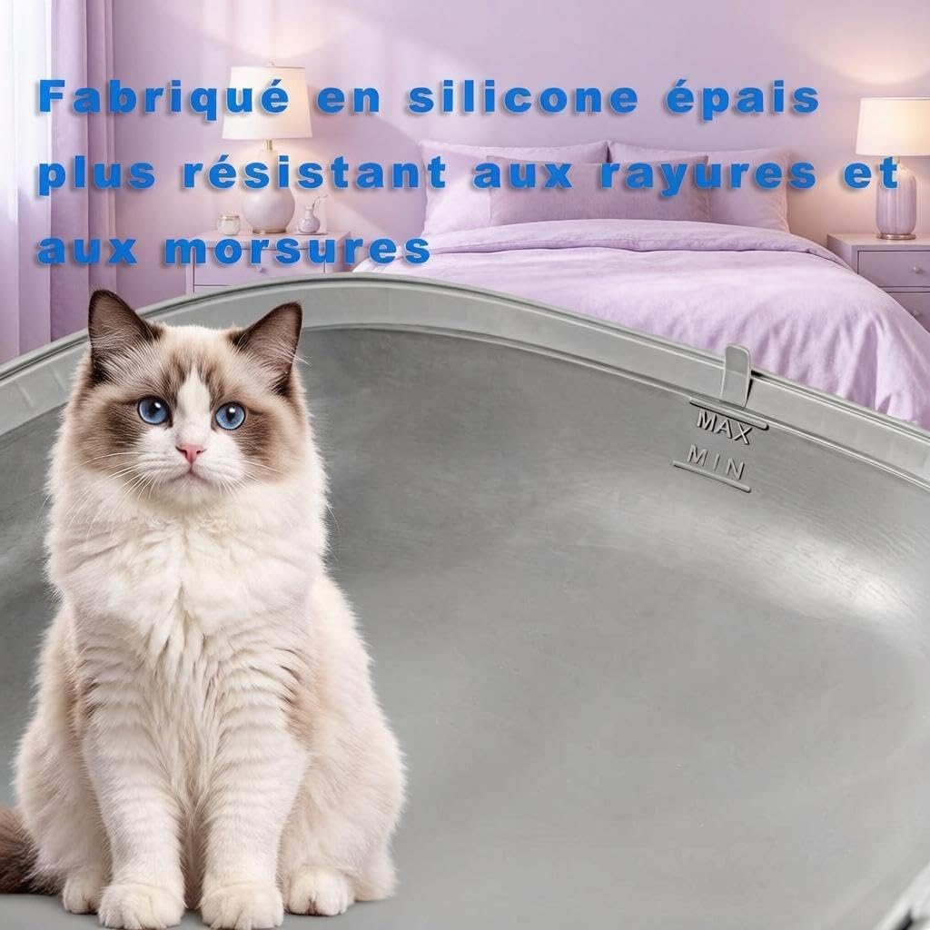 Tapis de rechange en silicone spécialement conçu pour les bacs à litière électriques autonettoyants, imperméable, antidérapant et facile à nettoyer, adapté aux bacs à litière automatiques
