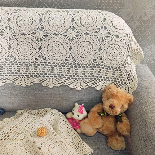 Ustide Handmade Crochet Lace Table Runner 15.7"X31.5"Beige Cotton Lace Table Placemat Dresser Bedside Scarves For Bedrooms Doilies Table Doily Doilies #TOP4