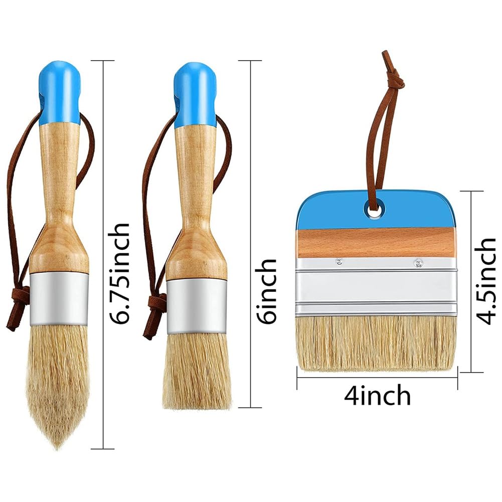 Fladhheg Brush Oval Brush for Acrylic Painting Bristle Stencil Brushes for Wood Furniture Home Decor - Image 4