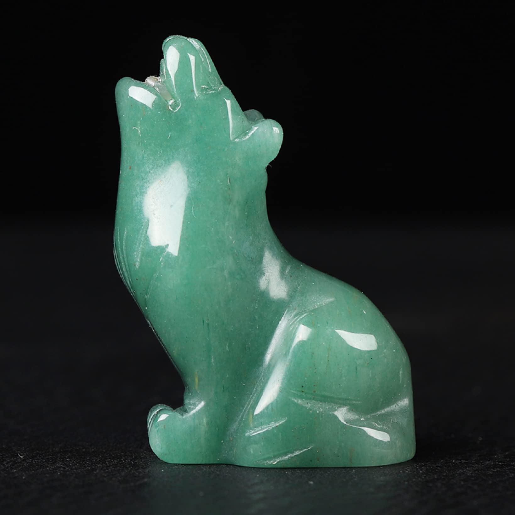 SnamicE Natural crystal rough Wolf Statue Natural Quartz Stone Carving Handicraft Room Decoration Crystal Animal Statue Home Office Table Decor,Urine-Wide 1.37in high 1.97in