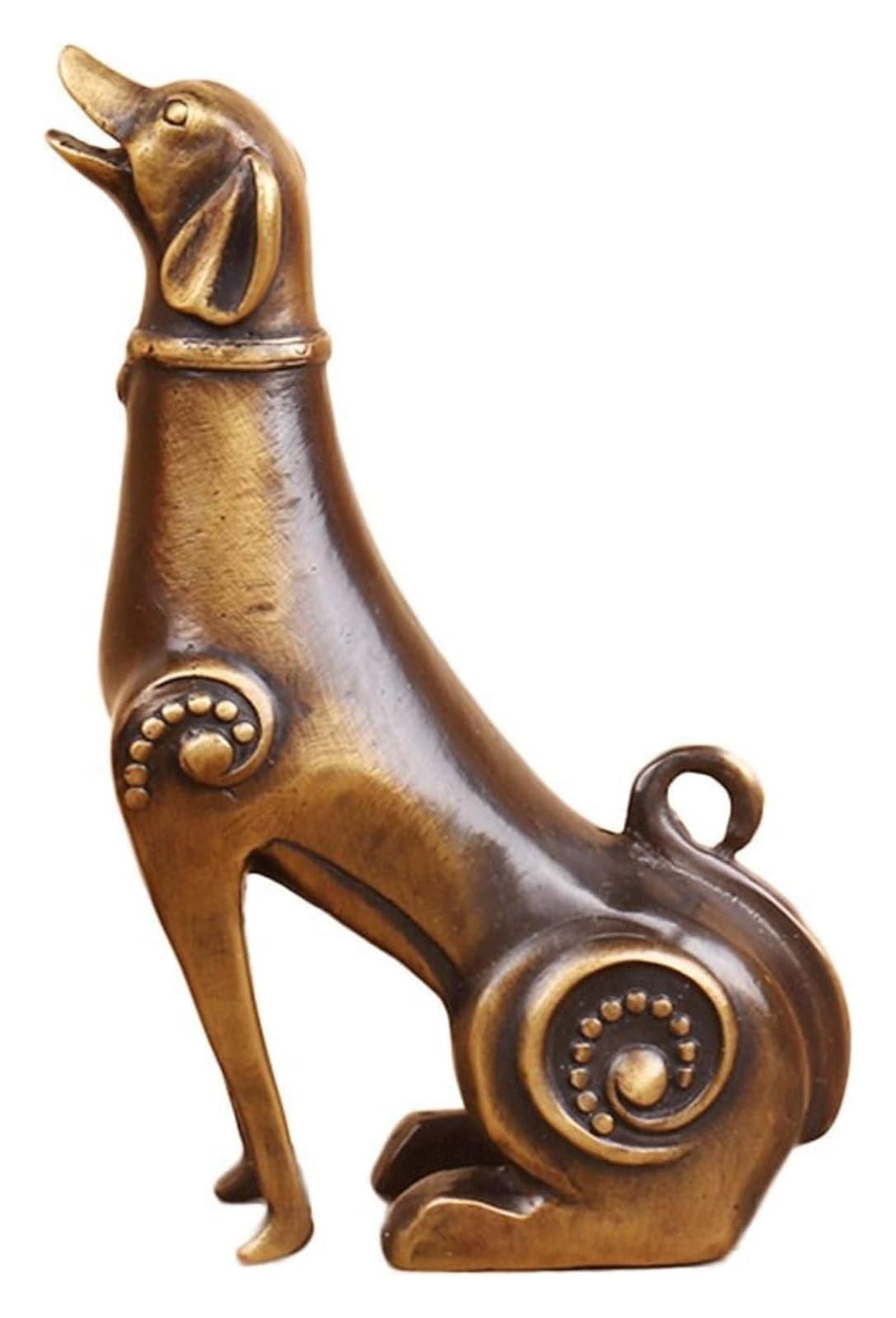 Arredamento artistico con motivi animali Scultura da tavolo in ottone, statua di cane, ornamenti zodiacali, scultura, artigianato in metallo retrò, decorazioni for soggiorno, bancone, ufficio