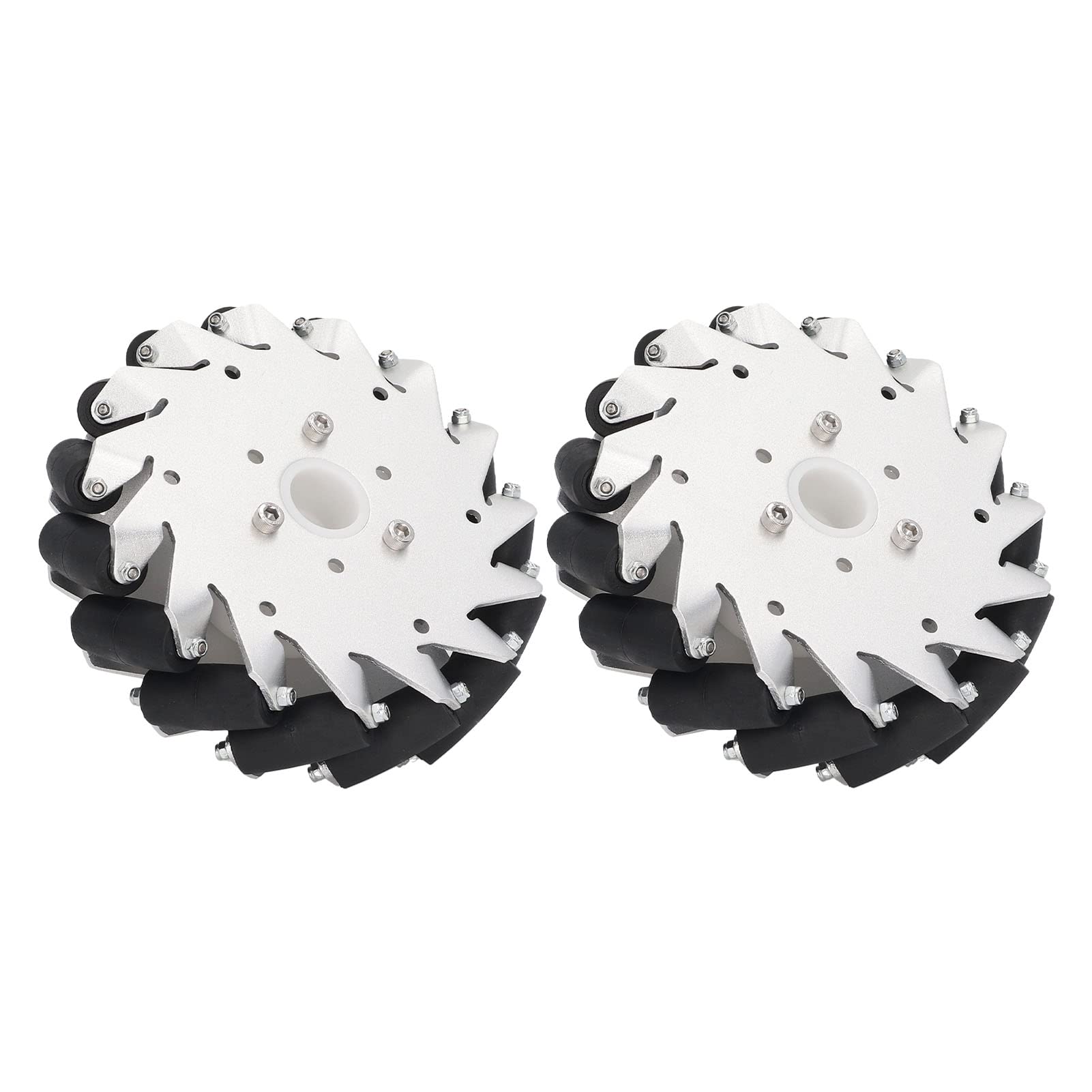 6 Inch 152mm Omni Wheel, Omni Directional Wheel Solid Structure Independent Power Supply Large Friction Force Light Movement for Driving Various Small Robots (Left)