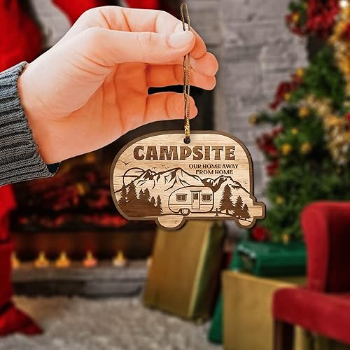 Miniatura 6 de N NAMESISS Adorno de campamento con estampado completo adorno de fogata adorno de caravana adorno de caravana adorno de Navidad adorno de árbol de