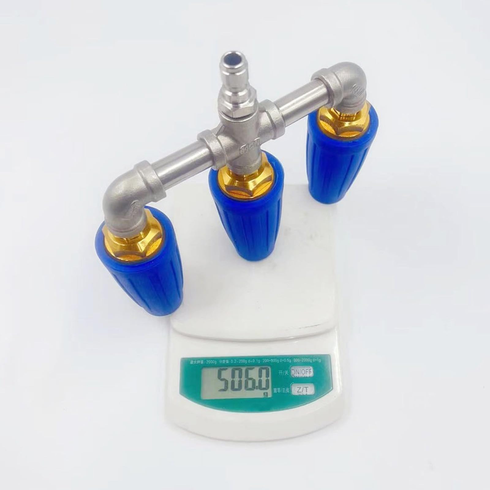 Ugello triplo resistente con anima in ceramica rotante a 360°, attacco per idropulitrice da 1/4", connettori rapidi da 4000 psi, ugello per idropulitrice