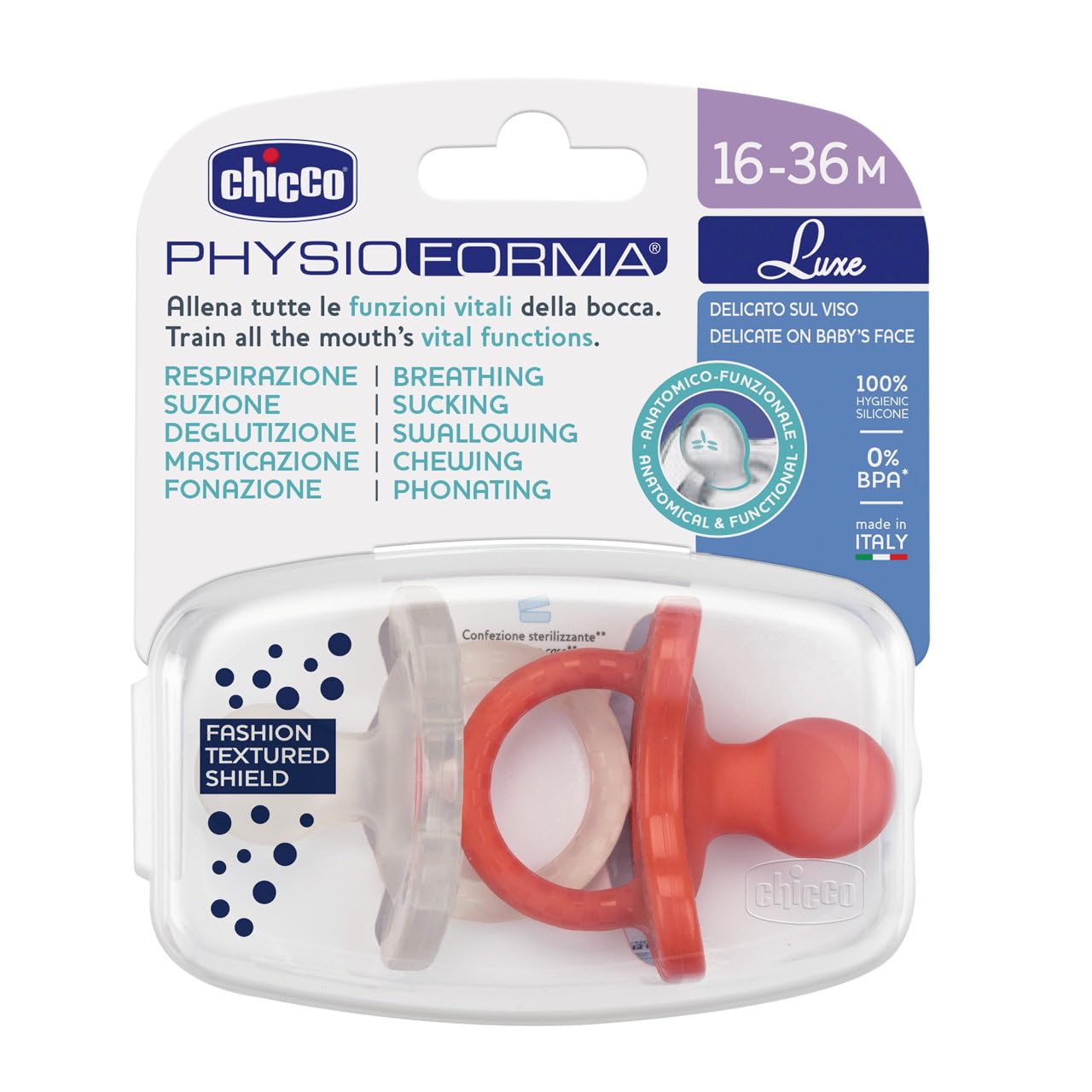 Chicco PhysioForma siliconen fopspeen van 6-16 maanden, set met zachte en delicate pads, ondersteunen de fysiologische ademhaling en bevorderen de juiste ontwikkeling van de mond, roze Chicco PhysioForma siliconen fopspeen van 6-16 maanden, set met zachte en delicate pads, ondersteunen de fysiologische ademhaling en bevorderen de juiste ontwikkeling van de mond, roze