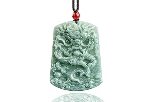 Hand-Carved Jade Dragon Necklaces: Healing Stone Choker Necklaces with Ancient Feng Shui Symbol