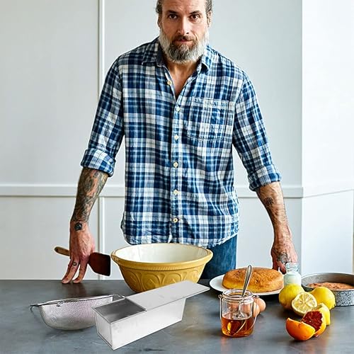 Miniatura 2 de UPKOCH Pullman - Moldes para hornear tostadas con tapa, moldes para hornear tostadas, caja de tostadas antiadherentes, utensilios para hornear,