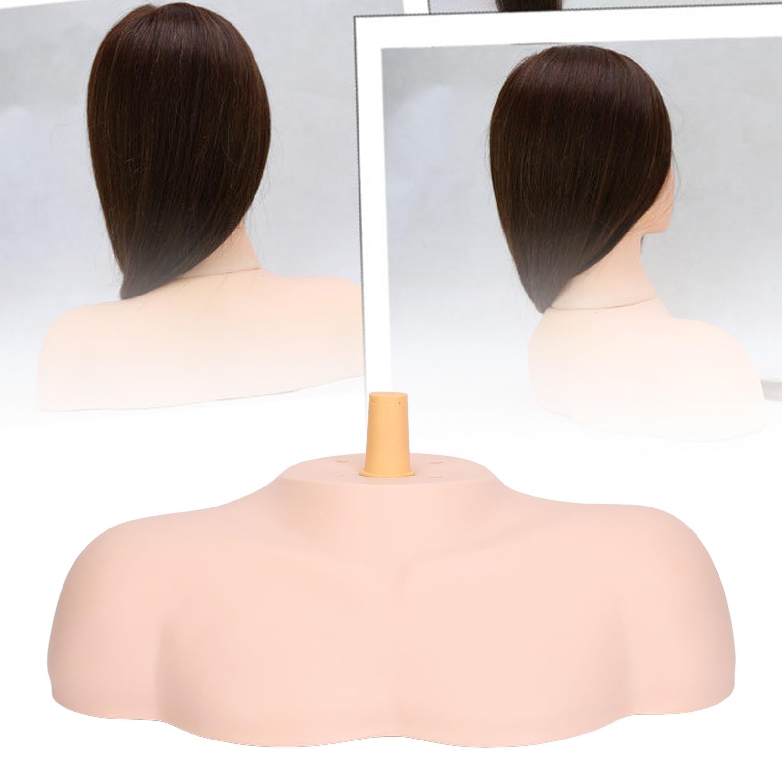 Mannequin Shoulder Model with Sturdy Base, PVC Head Stand Bust Platform, Smooth & Convenient - Image 3