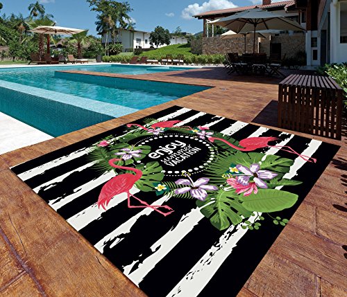 ADP HOME - Pareo Digital Flamingo Summer 100% Algodón, Ideal para Playa, Piscina o decoración. 240x220 cm