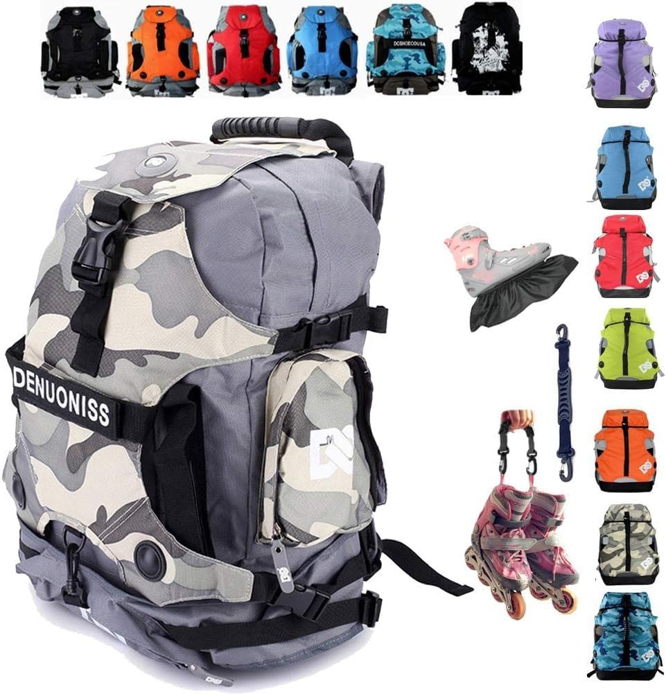 ZBH1985 Multi-Compartment Skate Backpack for Inline Skates Artistic Skates Ice Skates