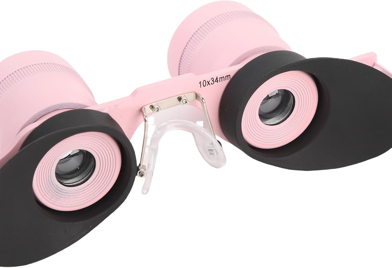 Close-up view of the binocular lenses and focusing mechanism