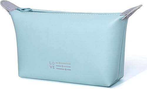 SELLYFELLY Pequeña bolsa de maquillaje para mujer, bolsa de maquillaje impermeable con cremallera, bolsa organizadora de maquillaje portátil, Azul, disponible en Yaxa Peru