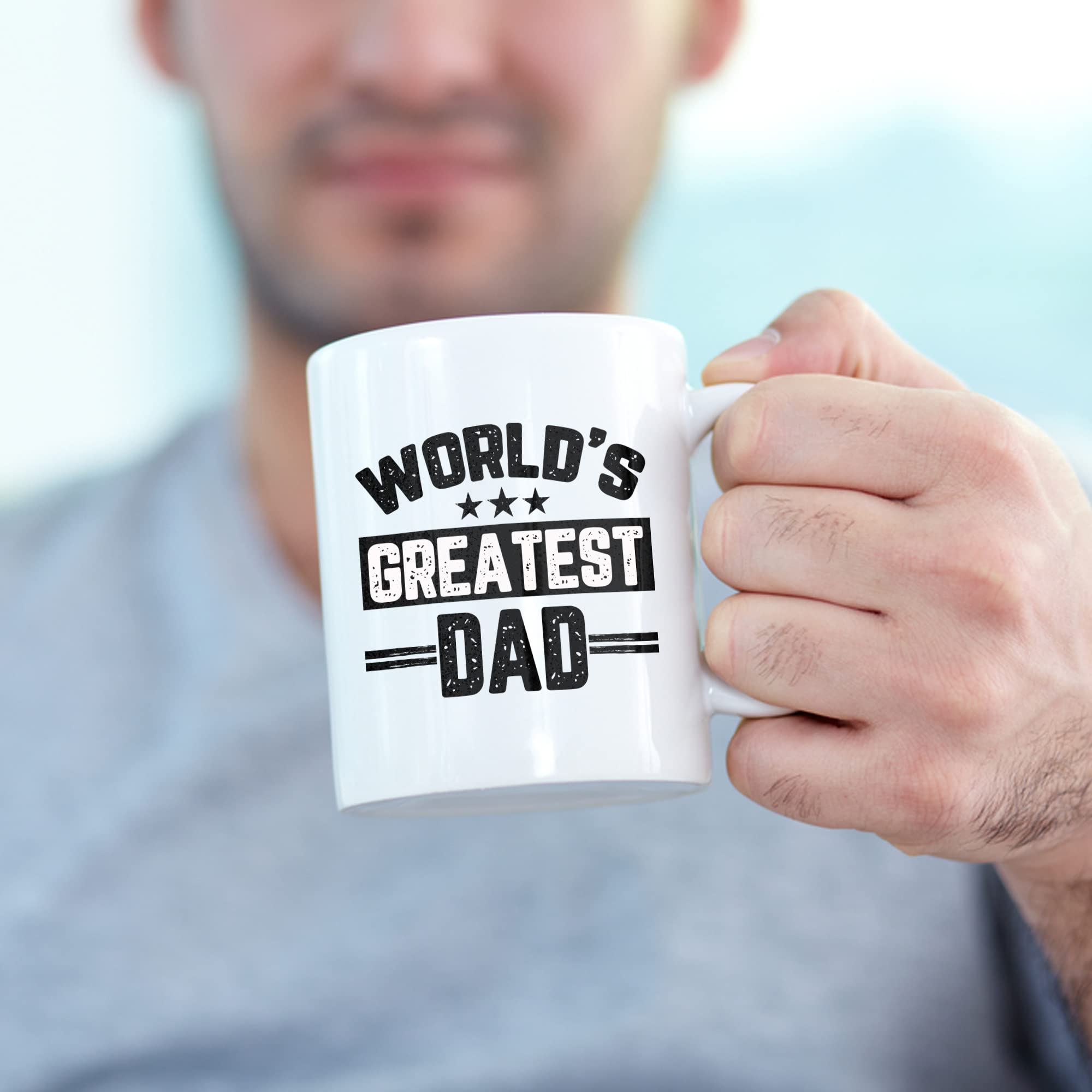 Mugs for Dad Father's Day Worlds Best Cup, Worlds Greatest Dad Mug