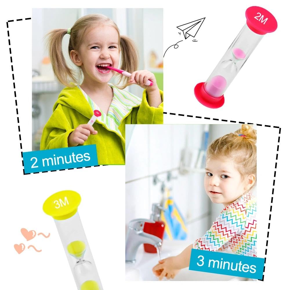 Comzantor 6 Pezzi Clessidra Timer, 30S, 1Min, 2Mins, 3Mins, 5Mins, 10Mins Clessidre Colorate, Sand Clock Timer, Sandglass Set, Orologio da Sabbia per Spazzolini, Sport, Giochi, Ufficio, Casa, Cucina - 3