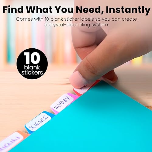 Miniatura 5 de Yoobi Juego de organización de tarjetas de índice, paquete de 4, tarjetas de índice de 3 x 5 con separadores de pestañas coloridos en estuches de