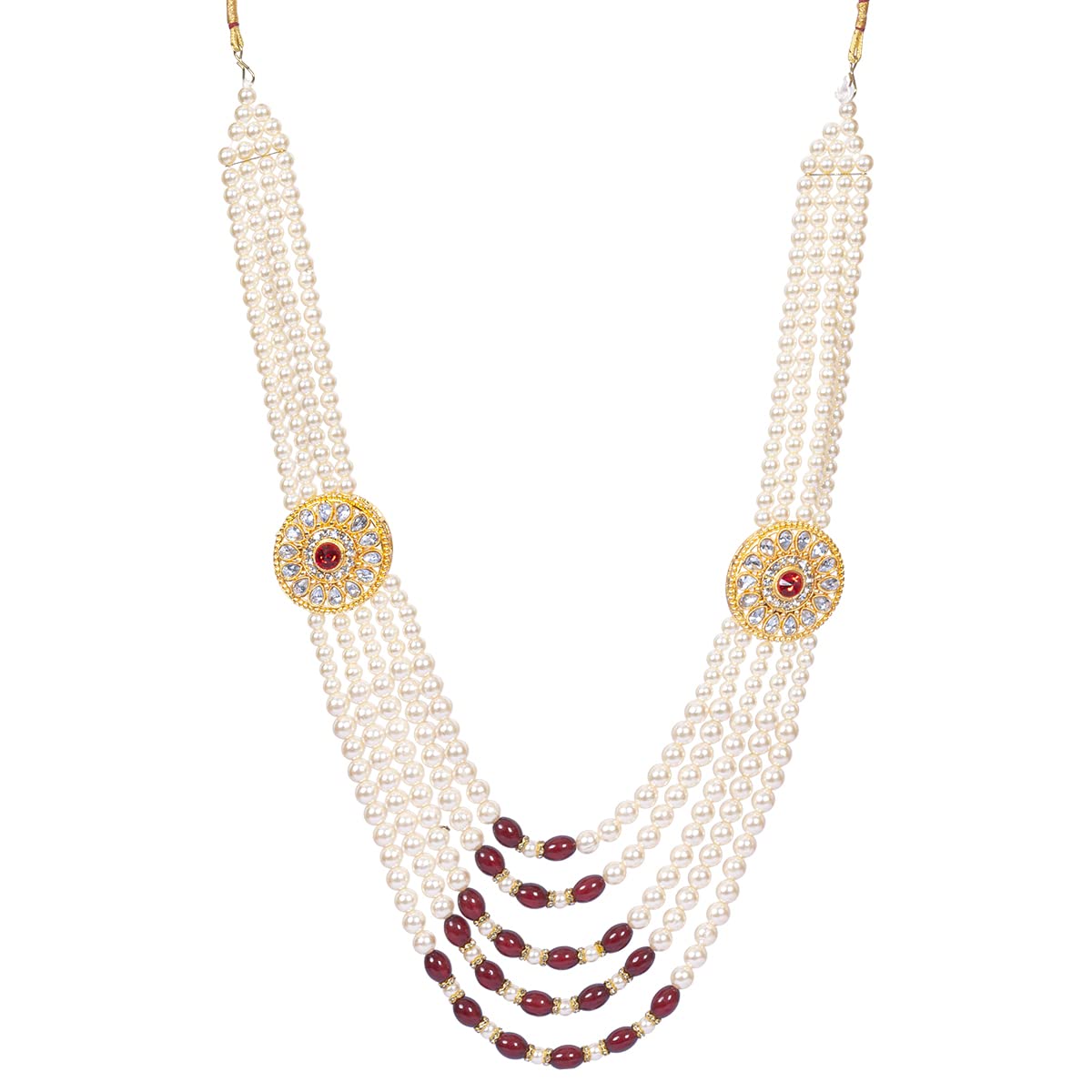 CHOTTEY LAL AND SONS Multiple Layers Traditional Pearl Necklace Jewellery for Groom Dulha Moti Mala Haar for Men (B08RRH7XG8) Amazon Price History, Amazon Price Tracker