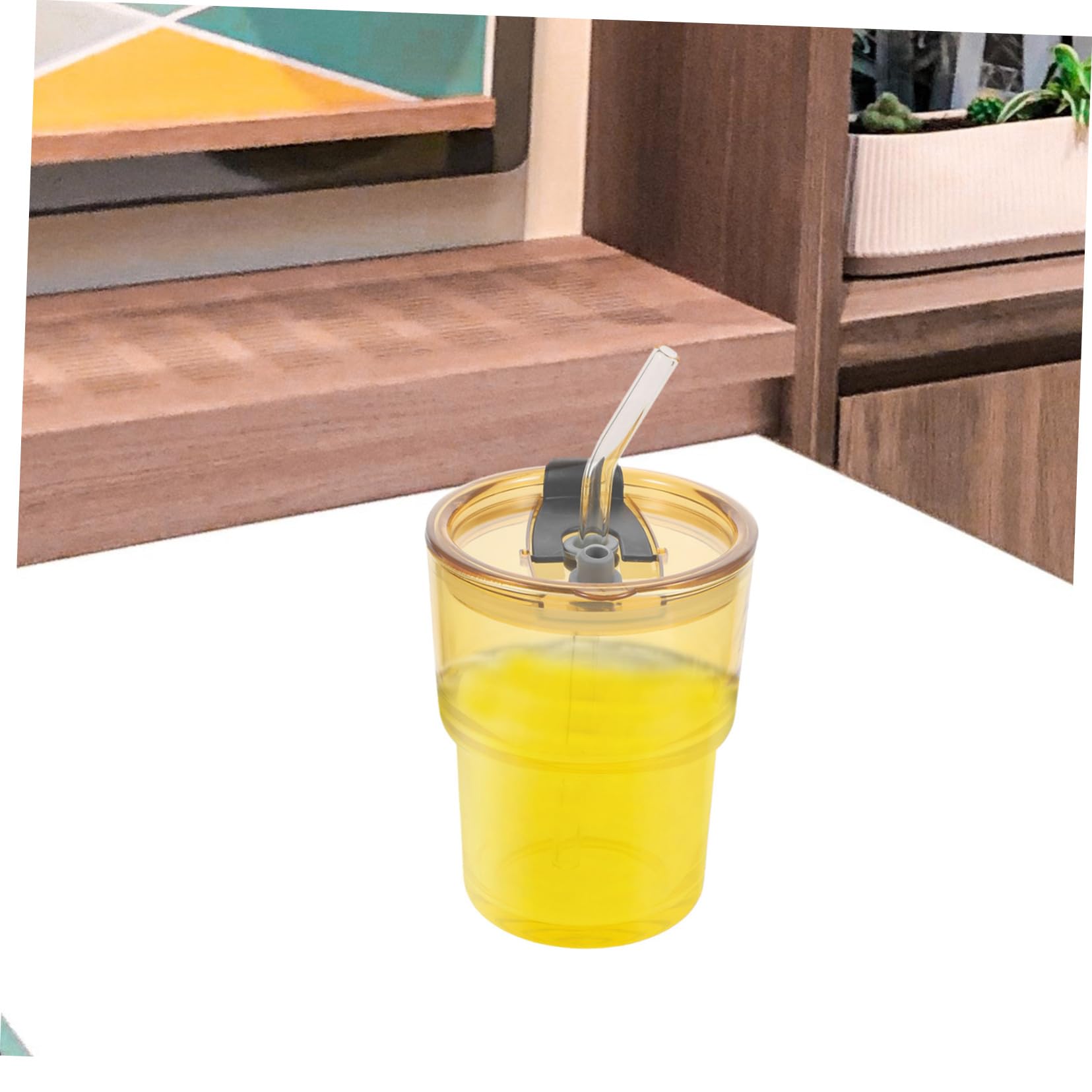 Garneck Iced Coffee Glass The Office Mugs Cup with Straw Mug Practical Cup Relaxing Coffee Cup Coffee Cups with Lids Coffee Mugs Iced Coffee Cup Iced Coffee Mug Glass Coffee Cups