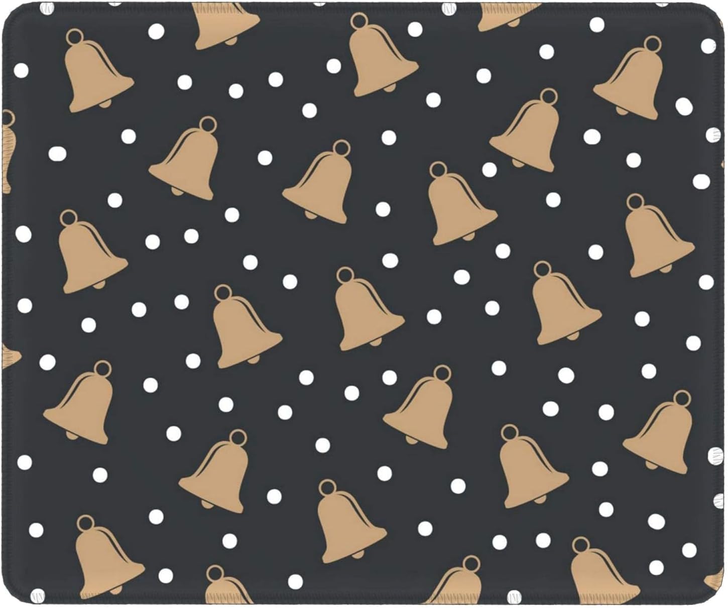 Bell Snow Mouse Pad with Stitched Edge, NonSlip Rubber Base Desk Mat