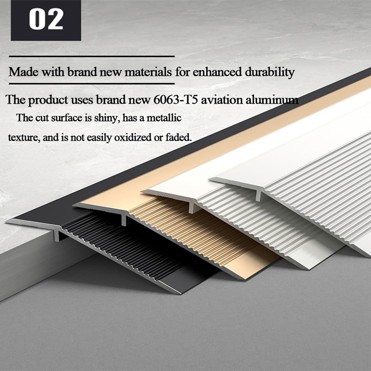 Aluminiowe listwy przejściowe do podłóg, 90 cm rampy progowe do bezszwowych przejść podłogowych, szczeliny wysokości mostu od 8 mm do 40 mm, idealne do przycinania dywanów do płytek i krawędzi