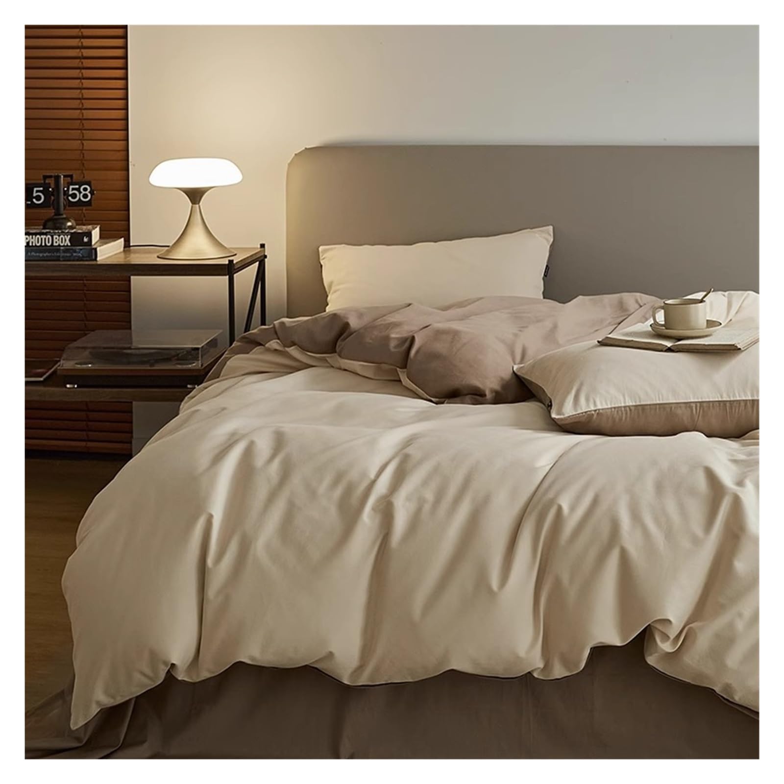 Housse de couette durable en pur coton lavé, parure de lit haut de gamme au confort hôtelier