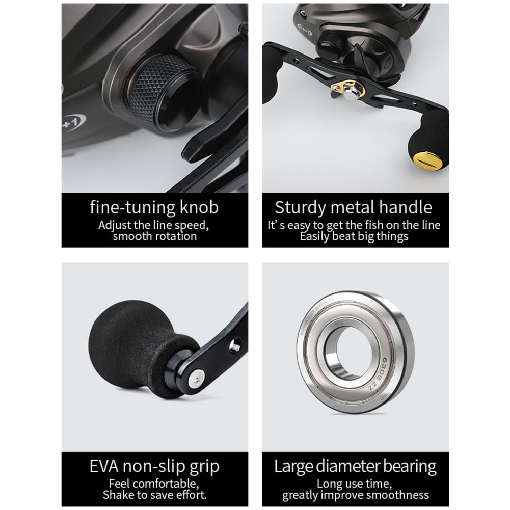 Amazon.com : Gaderth Baitcasting Reels, 8KG Max Drag Baitcaster Reels,  7.2:1 Gear Ratio Fishing Baitcasting Reel, 12+1 BB Bait Caster Reel,  Low-Profile Fishing Reel with Compact Design Right Hand : Sports & Outdoors
